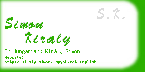 simon kiraly business card